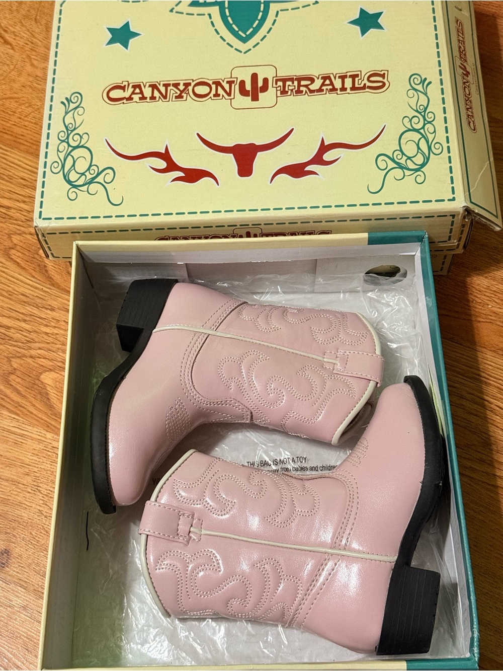 Kids Pink Western Booties